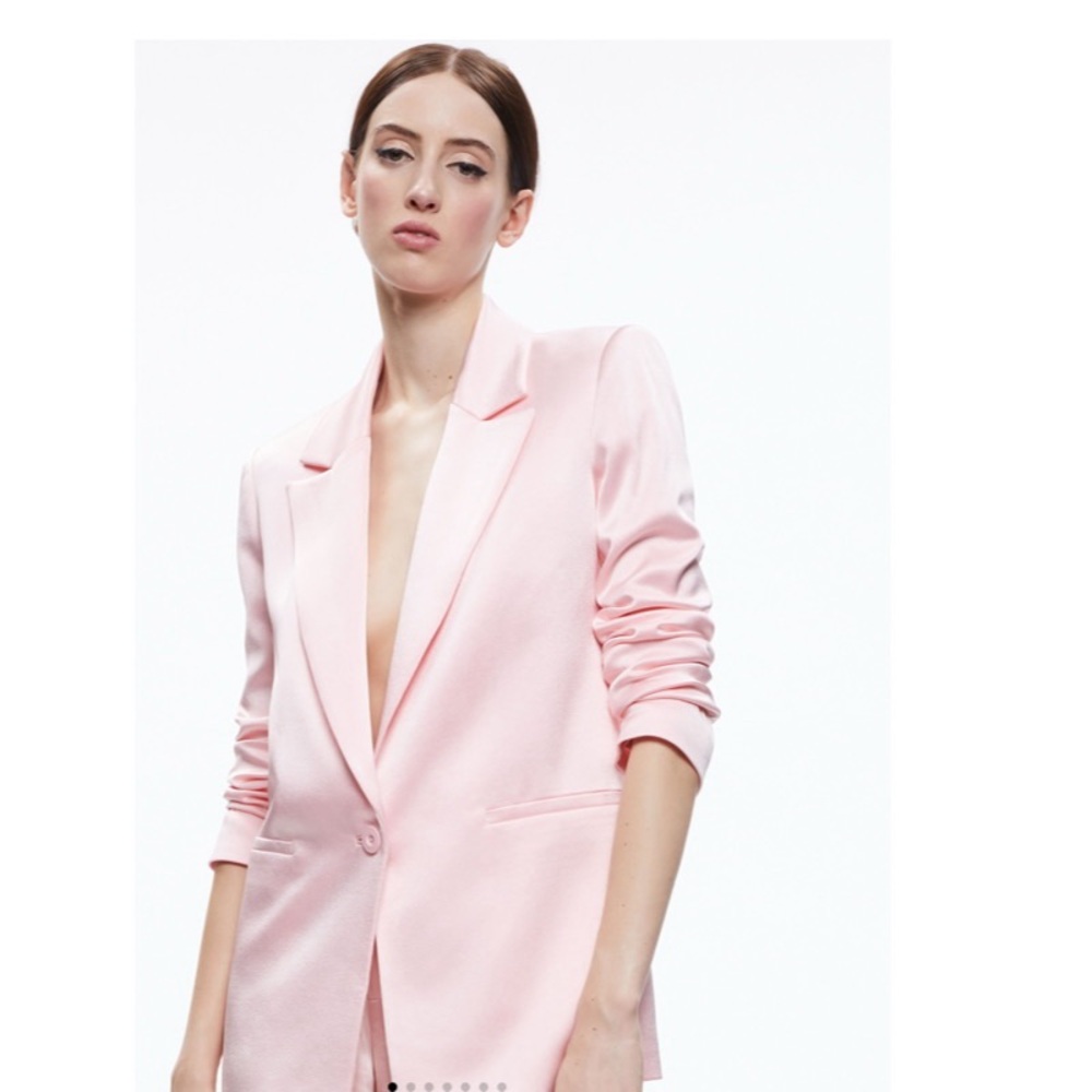 NWT Alice + Olivia Boyfriend Fit Satin Blazer – Size 2